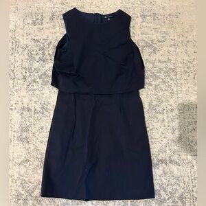 Navy Brooks Brothers Button-Back Dress